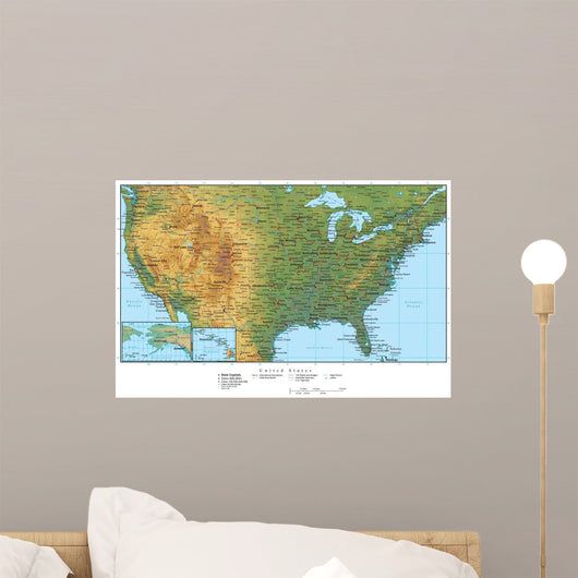 United States of America Terrain Map Wall Mural