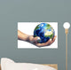 Human Hand Holding Planet Wall Decal