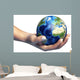 Human Hand Holding Planet Wall Decal