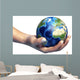 Human Hand Holding Planet Wall Decal