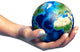 Human Hand Holding Planet Wall Decal