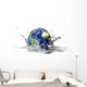 Planet Earth Falling into Wall Decal