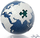 Earth Globe with Puzzle Wall Decal