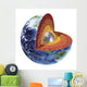 Cross Section Planet Earth Wall Decal Design 1