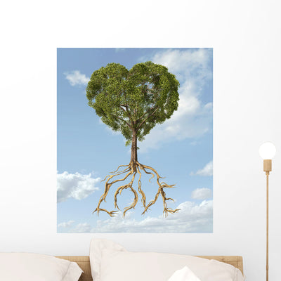 Tree with Foliage Shape Wall Decal shown on a wall