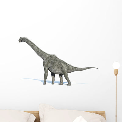 3D Rendering Brachiosaurus Dinosaur Wall Decal shown on a wall
