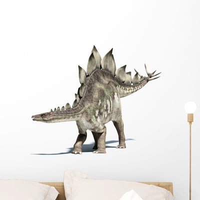 3D Rendering Stegosaurus Dinosaur Wall Decal shown on a wall