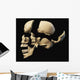 Side Human Skull Black Wall Decal
