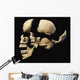 Side Human Skull Black Wall Decal