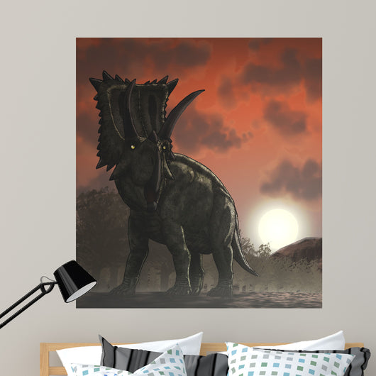 Coahuilaceratops Walking through Cretaceous Wall Decal