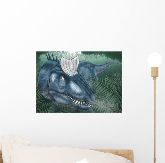 Cryolophosaurus Walking through Jurassic Wall Decal