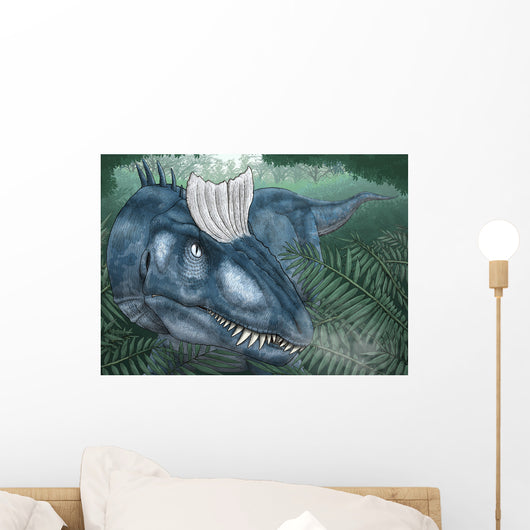 Cryolophosaurus Walking through Jurassic Wall Decal
