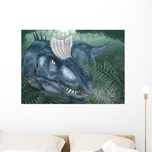 Cryolophosaurus Walking through Jurassic Wall Decal
