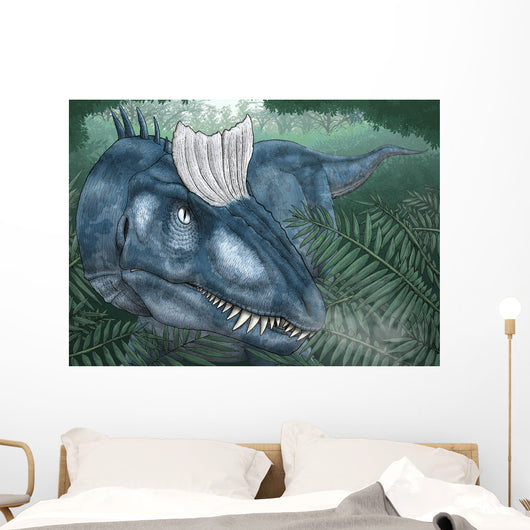 Cryolophosaurus Walking through Jurassic Wall Decal