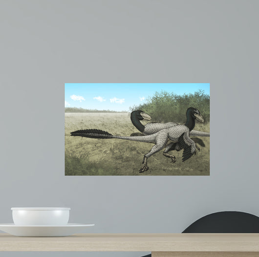 Two Dromaeosaurus Dinosaurs Sunbathing Wall Decal