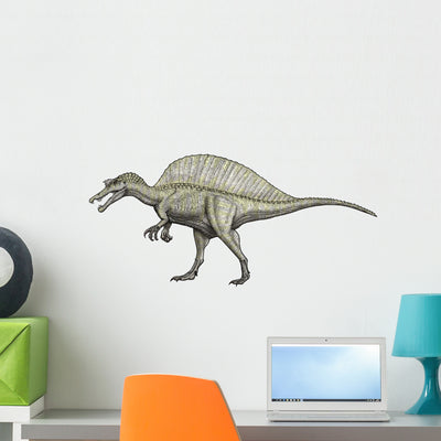 Albino Spinosaurus Wall Decal shown on a wall
