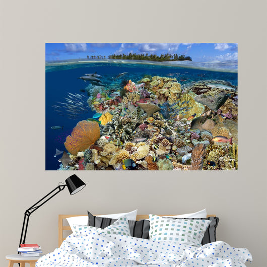 Digital Composite Tropical Coral Wall Decal
