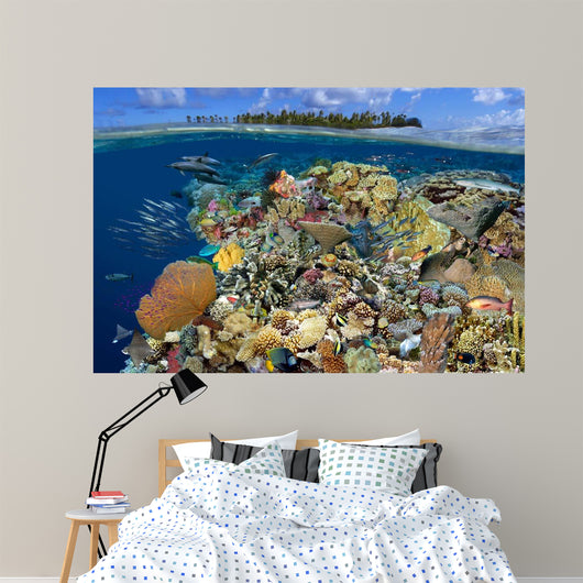 Digital Composite Tropical Coral Wall Decal