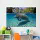 Florida Manatee Swimming Crystal Wall Decal Design 2