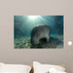 Florida Manatee Swimming Crystal Wall Decal Design 1