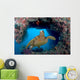 Green Sea Turtle Swims Wall Decal Design 3