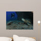 Diver Swims upon Green Wall Decal