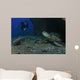 Diver Swims upon Green Wall Decal