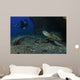 Diver Swims upon Green Wall Decal