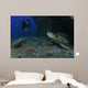 Diver Swims upon Green Wall Decal