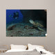 Diver Swims upon Green Wall Decal