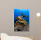 Diver Swimming with Green Wall Decal Design 2