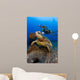 Diver Swimming with Green Wall Decal Design 2