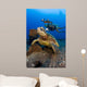 Diver Swimming with Green Wall Decal Design 2