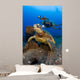 Diver Swimming with Green Wall Decal Design 2