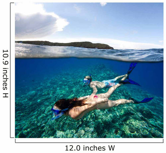 Couple Free Diving off Wall Decal