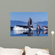 Group Humpback Whale Feeding Wall Decal Design 3