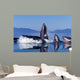 Group Humpback Whale Feeding Wall Decal Design 3