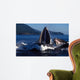 Group Humpback Whale Feeding Wall Decal Design 1