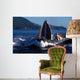 Group Humpback Whale Feeding Wall Decal Design 1