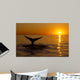 Northern Right Whale Sunset Wall Decal Design 2