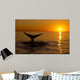Northern Right Whale Sunset Wall Decal Design 2