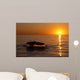 Northern Right Whale Sunset Wall Decal Design 1