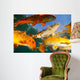 Koi Freshwater Carp Raised Wall Decal Design 3