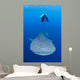 Snorkeler Diving with Whale Wall Decal