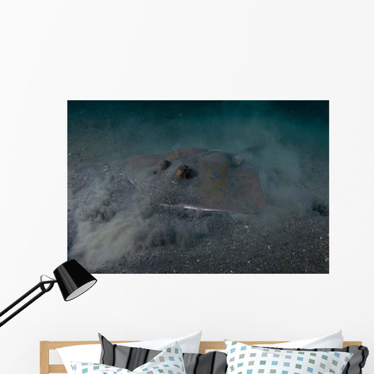 Blue Spotted Stingray Lembeh Wall Decal Design 2