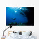 Diver Explores Underhang Mushroom Wall Decal