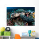 Hawksbill Sea Turtle Portrait Wall Decal Design 2