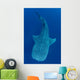 Single Whale Shark Swimming Wall Decal Design 7