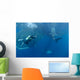 Diver Interacts with Whale Wall Decal Design 4