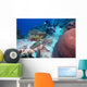 Diver and Hawksbill Turtle Wall Decal